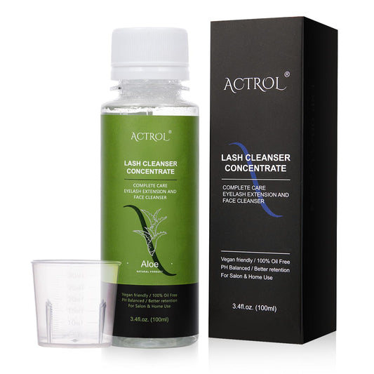 Eyelash Shampoo Concentrate 100ml Lash Extensions Cleanser Concentrate Aloe Foaming Shampoo DIY Paraben & Sulfate Free Wash for Extensions Lashes with Salon Home Care-Makes-Velvo Beauty