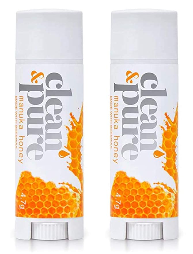 Lip Balm 2-Pack (Manuka Honey) | Manuka Honey Beauty Products | Lip Care Set With 100% All Natural Beeswax and Vitamin E Oil | Flavored Lip Balm for Dry-Velvo Beauty