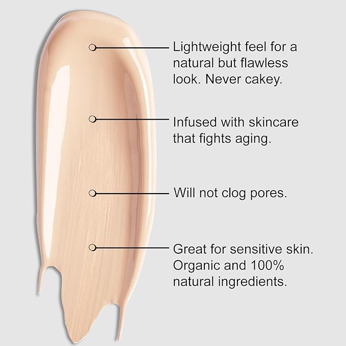 Organic Aloe-Based LUX Liquid Foundation, Natural Vegan Gluten-Free Made in USA, Vanilla-Velvo Beauty
