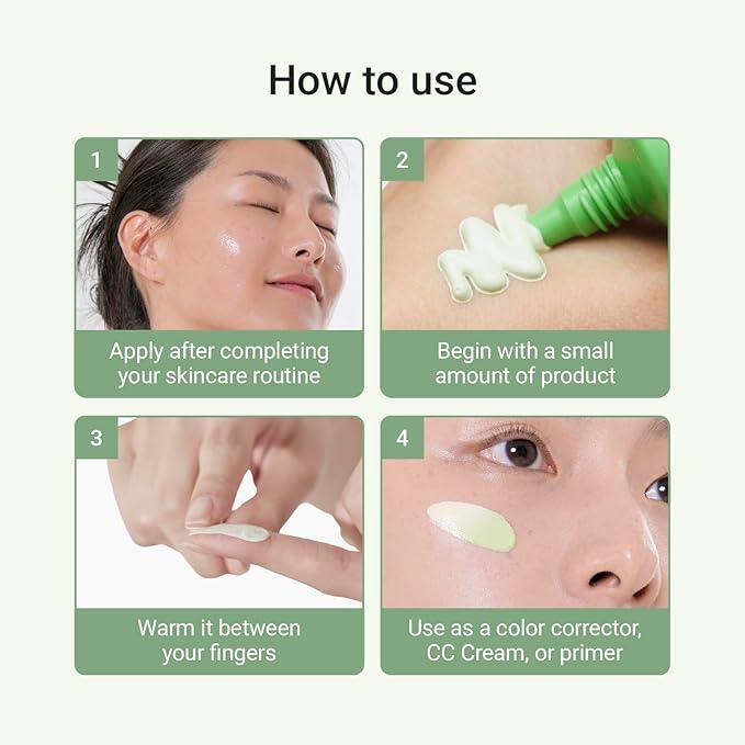 Meebak Cica Redness Solution Lite – Green Color Correcting CC Cream for Redness Relief w/Niacinamide & Centella Asiatica, Korean Tone Up Cream, Tinted Moisturizer for Sensitive, Fair to Medium Skin-Velvo Beauty