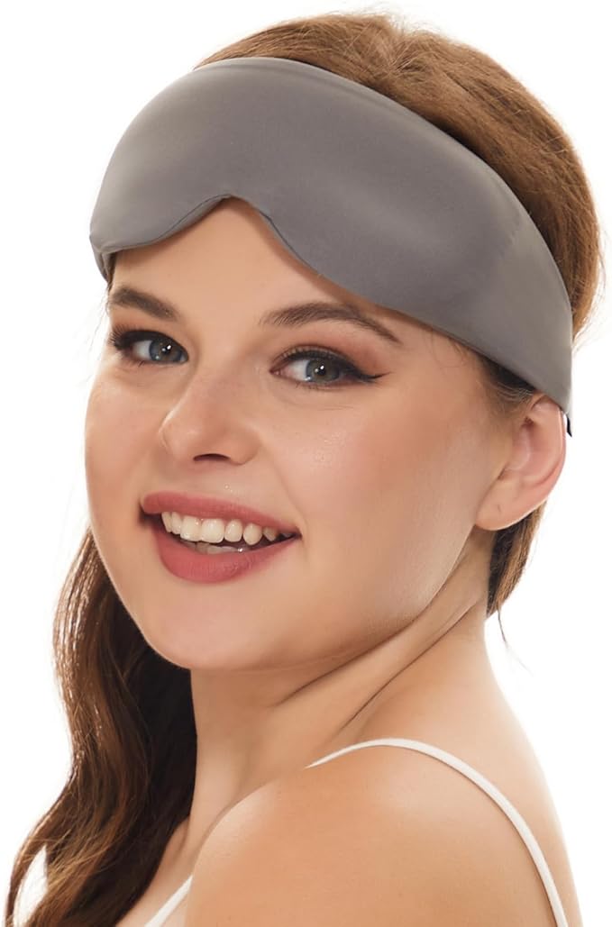 ALASKA BEAR Sleep Mask for Side Sleepers Patented Design, Cup-Shaped and Extra-Soft, 100 Blackout Eye Mask Shades Cover for Men and Women Home or Travel, Machine Washable, Dark Grey-Velvo Beauty
