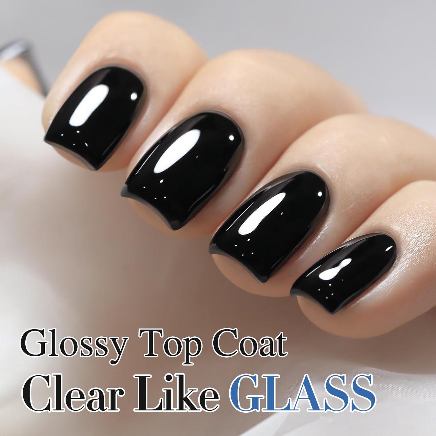 Double Rhythm 15ML No Wipe Gel Top Coat Base Coat Iridescent Glitter Shimmer 2 in 1 Nail Polish Soak Off Manicure DIY Home Salon (Clear)-Velvo Beauty