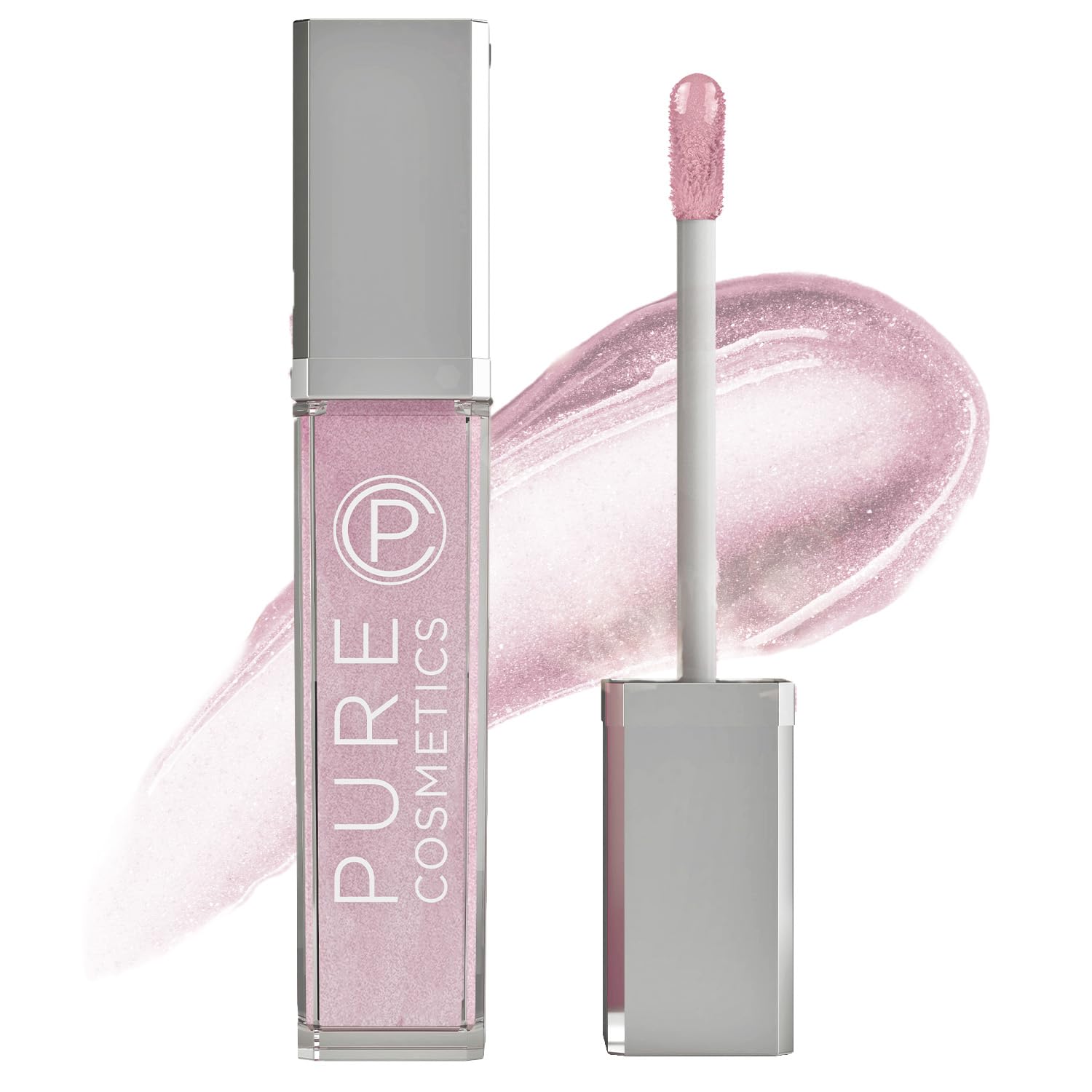 Pure Cosmetics Pure Illumination Lip Gloss - LED-lit Applicator w/Side Mirror - Non-Sticky, Moisturizing & Hydrating Lip Glosses - Soothes & Protects Dry Chapped Lips (Shimmer)-Velvo Beauty