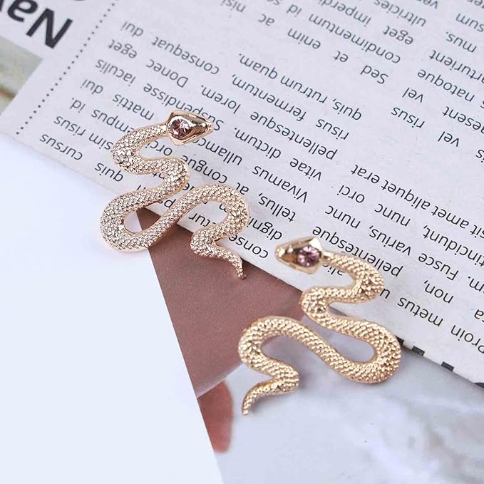 Vintage Snake Stud Earrings Gold Snake Drop Earrings Gothic Serpent Earrings Punk Viper Cobra Earrings Jewelry for Women and Girls-Velvo Beauty