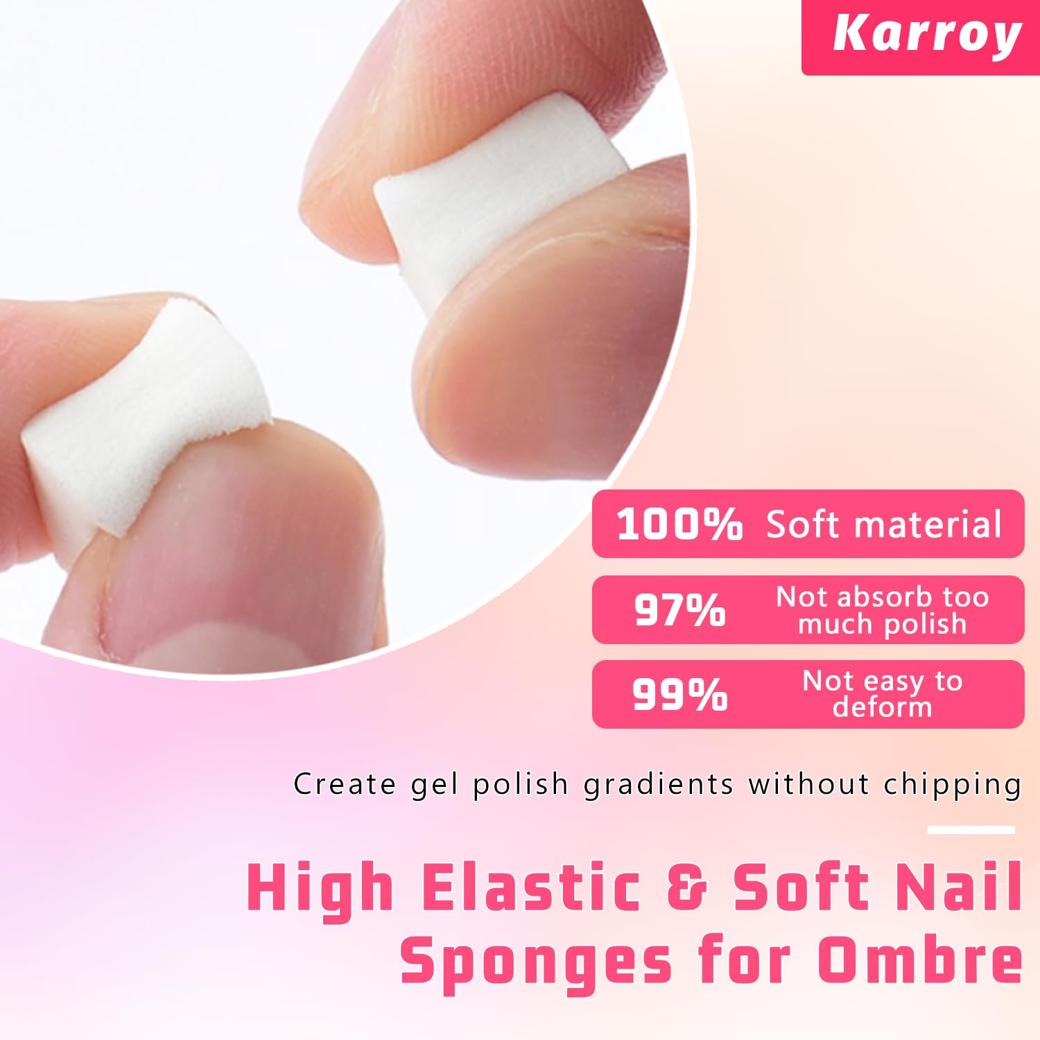 Soft Sponges for Painting Nail Gel with Grabber, Professional Grabbing Tools for Ombre Gradient Painting Gel Nails Sponges Patting Brush (100PCS Sponges & Grabber)-Velvo Beauty