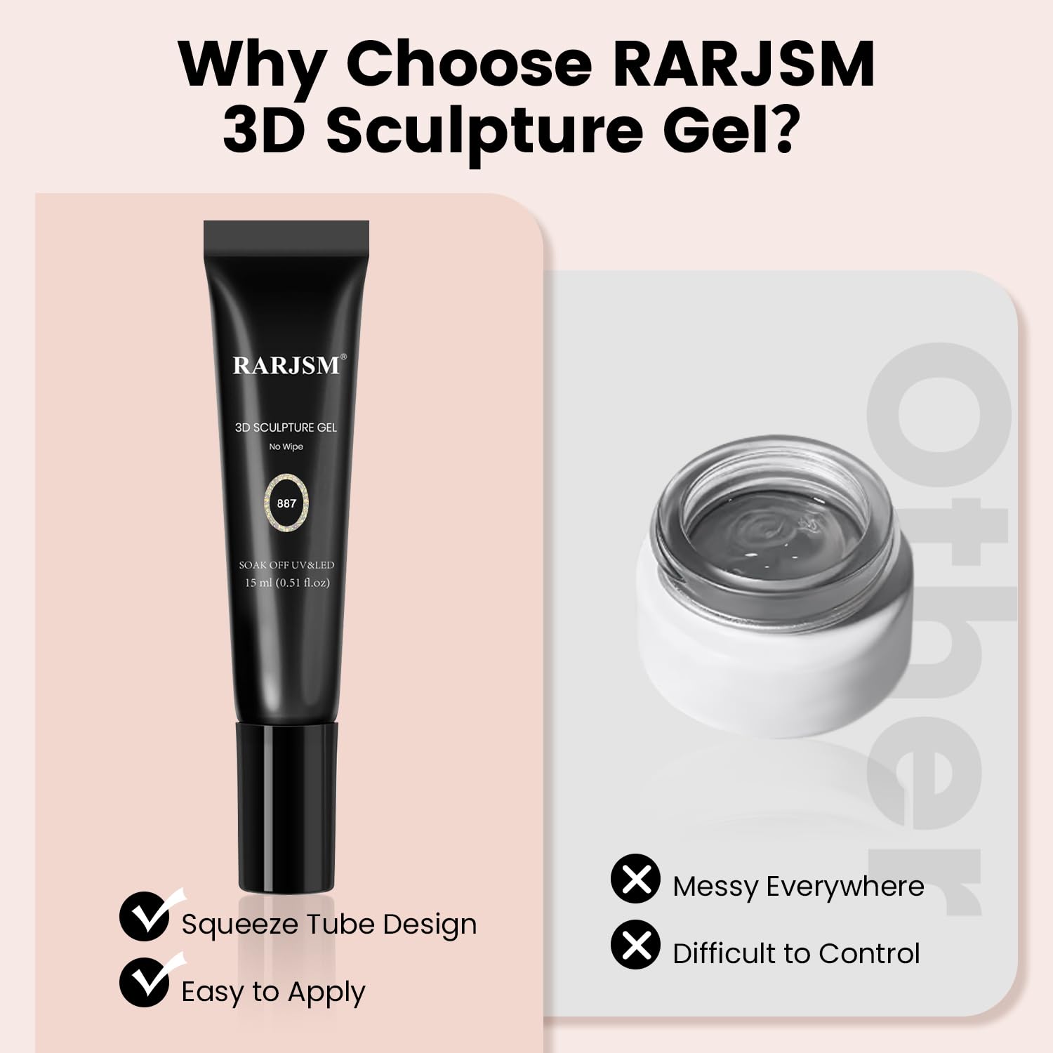 RARJSM 3D Nail Art Sculpture Gel Nail Polish Multi Color Pearlescent Yellow Green Glitter No Wipe DIY Drawing Hard Nail Craving Sculpting Gel UV LED Curing Requires Nail Decoration Manicure Design-Velvo Beauty