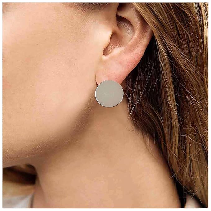 Boho Large Disc Coin Earrings Gold Coin Stud Earrings Geometric Circle Earrings Minimalist Round Circle Disc Earrings Jewelry for Women and Girls-Velvo Beauty