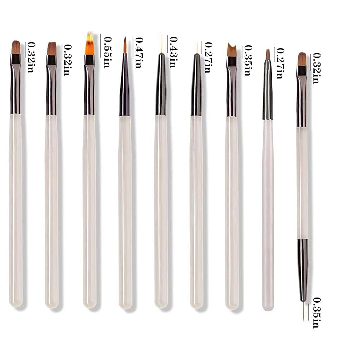 36Pcs Nail Art Brush Set, Acrylic Nail Brushes, Dotting Tools, Liner & Dust Brush, Drawing Pens For Gel Polish, sponge Polishing Rubs, Professional Nail Art Tools For Beginners & Salon Home Use-Velvo Beauty