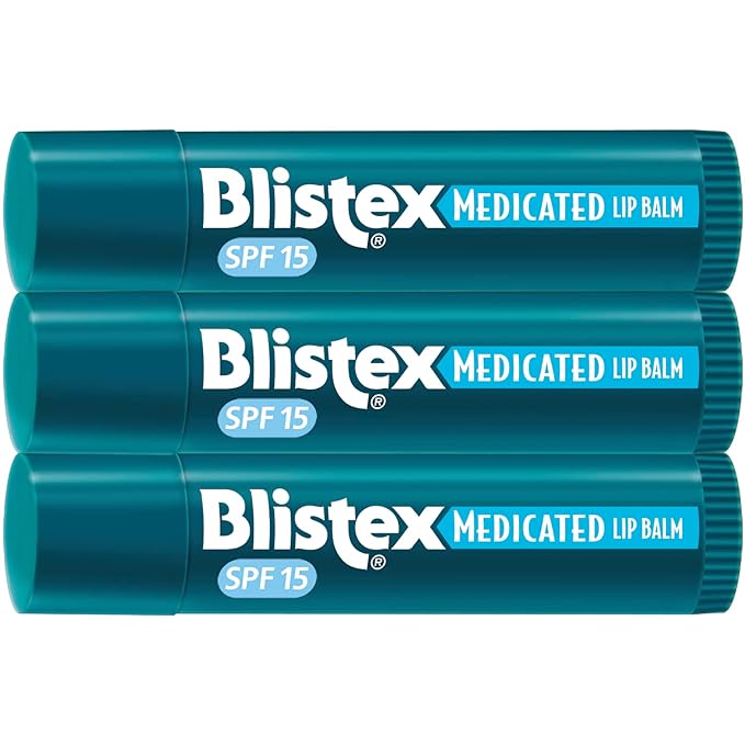 Blistex Medicated Lip Balm, 0.15 Ounce, 3 Count (Pack of 1) Prevent Dryness & Chapping & Palmer's Coconut Oil Formula Lip Balm Duo, All-Day Moisturization, Lip Balm Easter Basket Stuffers-Velvo Beauty