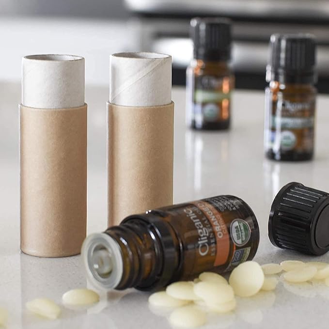 12 Pcs 0.3 Oz Paperboard Lip Balm Tubes 10ml Empty Cardboard Krafts Tubes Lipstick Tube Refillable Lip Gloss Container Solid Perfume Tubes Chapstick Container for DIY Cosmetic Samples Deodorant(Brown)-Velvo Beauty