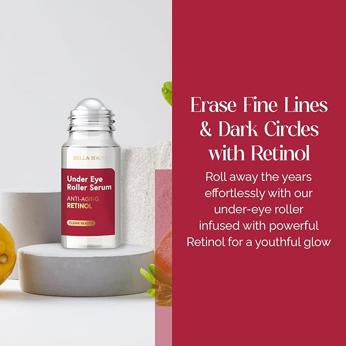 Eye Roller Serum with Retinol & Vitamin B5 - Hydrating & Soothing Under Eye Serum for Dark Circles and Puffiness & Fine Lines - Anti Aging Korean Skin Care - 1.69 Fl Oz./50ml-Velvo Beauty