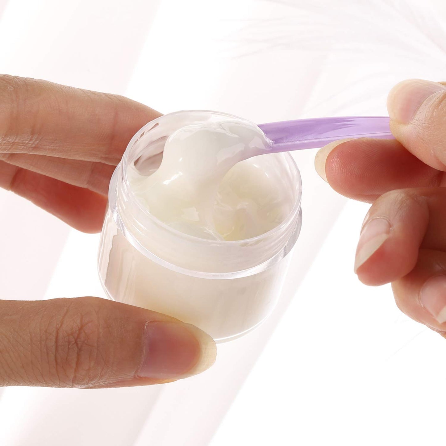 Refillable Cosmetic Sample Jars - 100 Pack 20g (0.7oz) Milti Color Small Travel Containers with Lids + 10 Mini Makeup Spatulas - BPA Free-Velvo Beauty