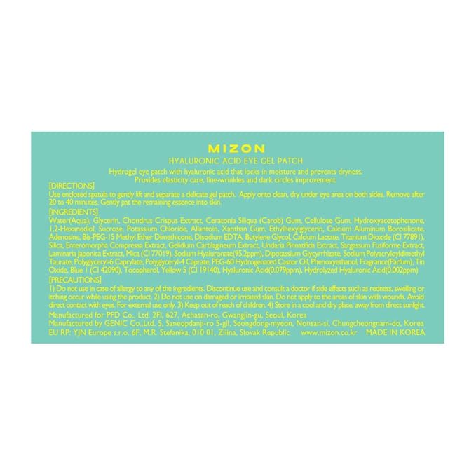 MIZON Triple Hyaluronic Acid Eye Gel Patches – Hydrogel Eye Masks with Seaweed Extract for Deep Hydration, Plumping & Soothing – 60 Pcs Under-Eye Treatment for Dryness & Fine Lines-Velvo Beauty