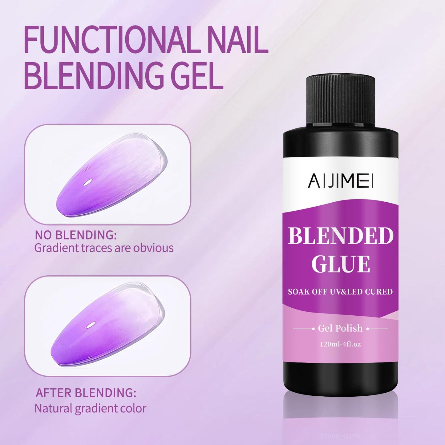 AIJIMEI 4fl.oz Clear Nail Blending Glue, Nail Polish Thinner Glue for Blending, diluting, Mixing Glitter Powder Mixer Gel Polish Dilution Color Sequins MixingGlue 120ml for Nail Designer-Velvo Beauty