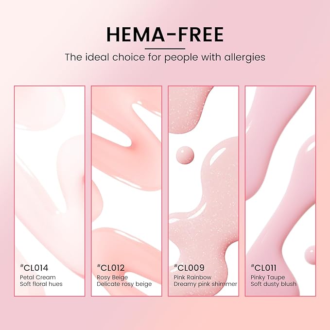 Jelly Gel Nail Polish Kit with U V Light, Hema-Free Milky Nude Sheer White Pink Gliter Gel Polish Set with Base & Top Coat Chrome Nail Powder, 4 Colors Mini Salon Nail Art Starter Gift for Women Girl-Velvo Beauty