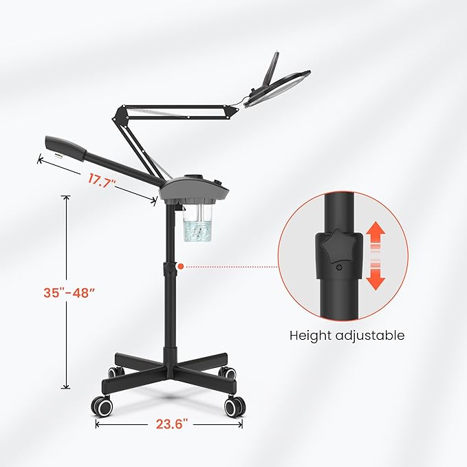 TASALON Professional 2-in-1 Facial Steamer, Ozone Face Steamer with 5X Magnifying Lamp Deep Cleaning Pore,Hot Mist Face Steamer Salon Spa Beauty Skin Care Equipment, Aroma Therapy Nozzle Included-Velvo Beauty