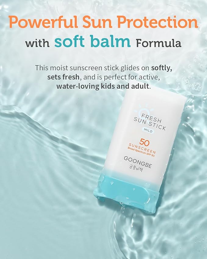 Fresh Sun Stick Mild SPF 50 - No White Cast Zinc Oxide Mineral Sunscreen Stick Balm - Non Greasy Soft Matte Finish - Travel Friendly for Babies, Kids & Adults - Vegan, Reef-Safe, 0.49oz.-Velvo Beauty