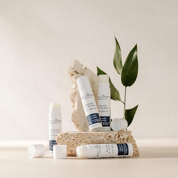 Bleu Lavande - Natural Lavender Lip Conditioner – Stick Lip Balm Repairs, Moisturizes & Protects - Soothes Chapped Lips & Restores Hydratation - Olive Oil & Shea Butter Base Lip Care - 4.2g - 3 Pack-Velvo Beauty