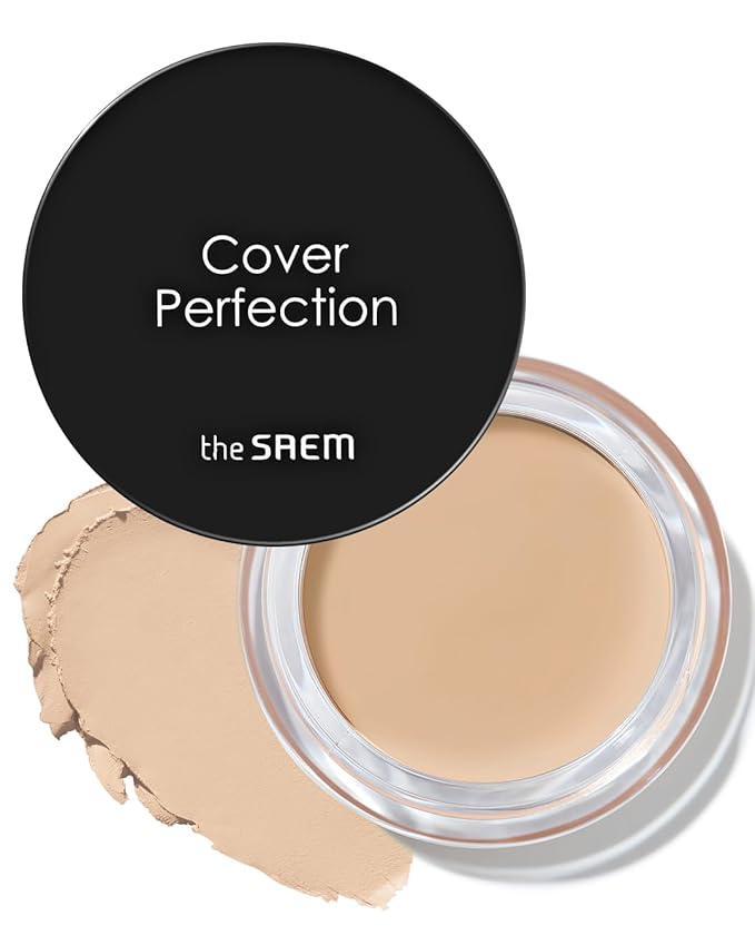 THESAEM Cover Perfection Pot Concealer #0.5 Ice Beige - High Adherence & Coverage Balm, Conceals Blemish & Acne Spots, Matte Finish Sebum Control for Oily and Combination Skin-Velvo Beauty