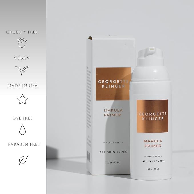 Marula Primer - Vitamin-Rich Hydrating & Gentle Moisturizer, Lightweight Instant Pore Minimizer, Long-Lasting Makeup Base, Smooth Application, Unclogs Pores & Fills Lines -1.7 oz by Georgette Klinger-Velvo Beauty