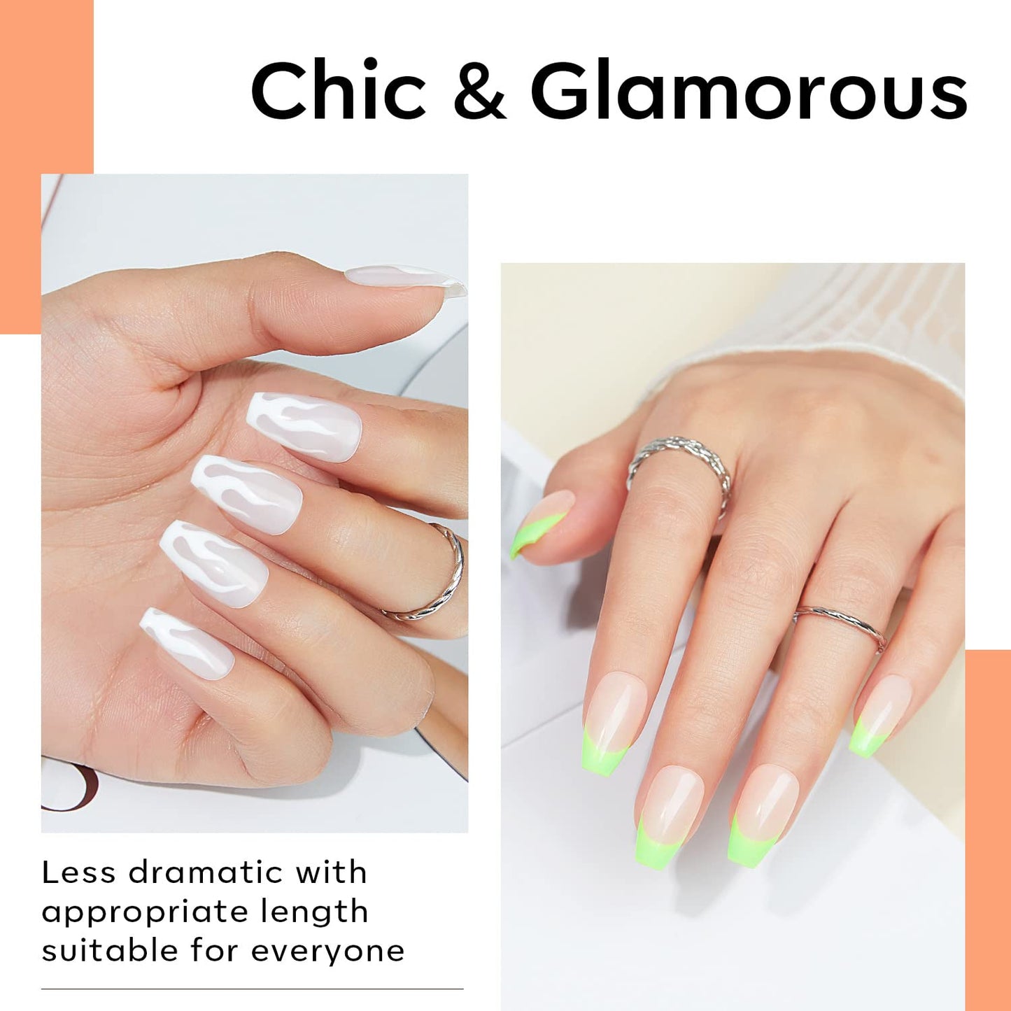 Modelones Short Coffin Nail Tips - 500Pcs Fake Nails Gel Tips Half Matte Full Cover No Filed Stronger Press on for Manicure Extension Art DIY Salon 10 Sizes-Velvo Beauty