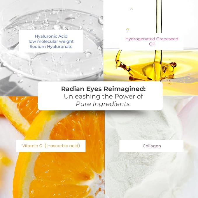 Anti-age under eye masks - With Hyaluronic Acid, Collagen & Vitamin C. Natural gel eye masks, under eye gel patches for dark circles & puffy eyes. Anti wrinkle skincare, hydrating & soothing. 20 pairs-Velvo Beauty