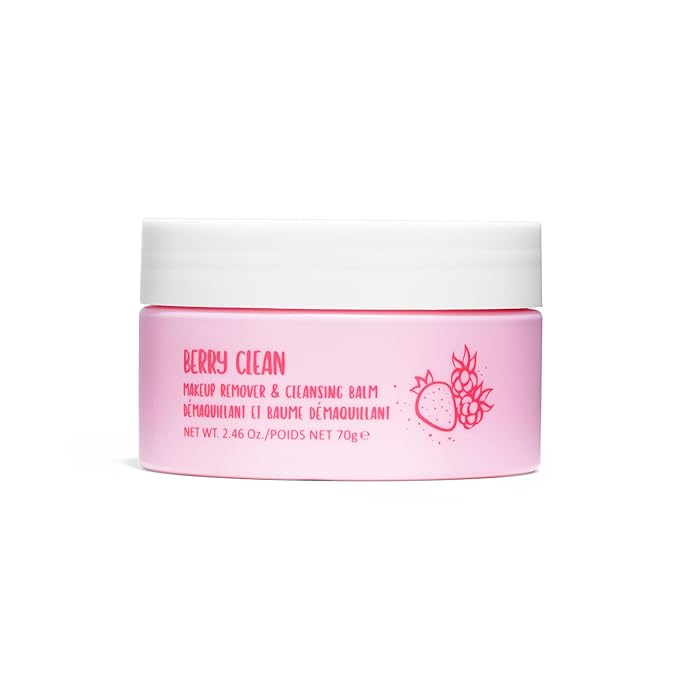 W7 Very Berry Clean - Makeup Cleansing Balm, Lip Mask & Scrub Trio - Gentle Makeup Remover & Overnight Lip Care Set-Velvo Beauty