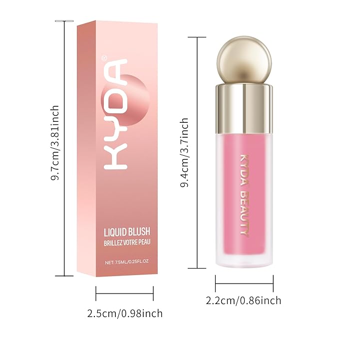 KYDA Liquid Blush, Matte Tinted for Cheeks, Lasting Dewy Finish, High Pigment Soft Creamy Blush, Blendable Lightweight Cover-Cool Pink-Velvo Beauty