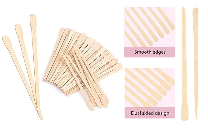 Mibly 1000 Pcs Wooden Wax Sticks - Eyebrow, Lip, Nose Small Waxing Applicator Sticks for Hair Removal and Smooth Skin - Spa and Home Usage-Velvo Beauty