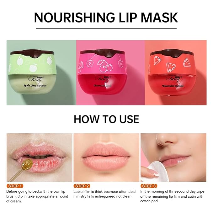 3PCS Bee Lip Balm Honey Pot, Moisturizing Propolis Lip Mask,Hydrating Prevention Dry and Cracked Lip Scrubs Exfoliator,Lip Sleep Mask Reduces Lip Lines Lip Skin Care Products-Velvo Beauty