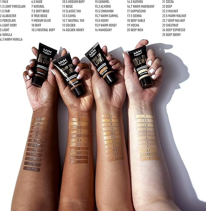 NYX PROFESSIONAL MAKEUP Born To Glow Naturally Radiant Foundation, Medium Coverage - Mocha-Velvo Beauty