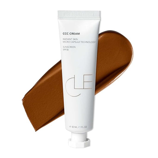 CLE Cosmetics CCC Cream (Warm Deep 501) - Color Correcting Foundation with Sunscreen - Lightweight, Hydrating, Light to Medium Coverage - BB & CC Cream Hybrid - 1 fl oz-Velvo Beauty