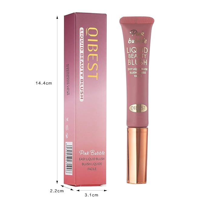 Liquid Blush Beauty Wand Matte Cream Blush Stick with Soft Cushion Applicator For Natural Cheek Tint Blendable Lightweight Long Lasting Dewy Finish makeup blush for Face(03 Plum Wine)-Velvo Beauty