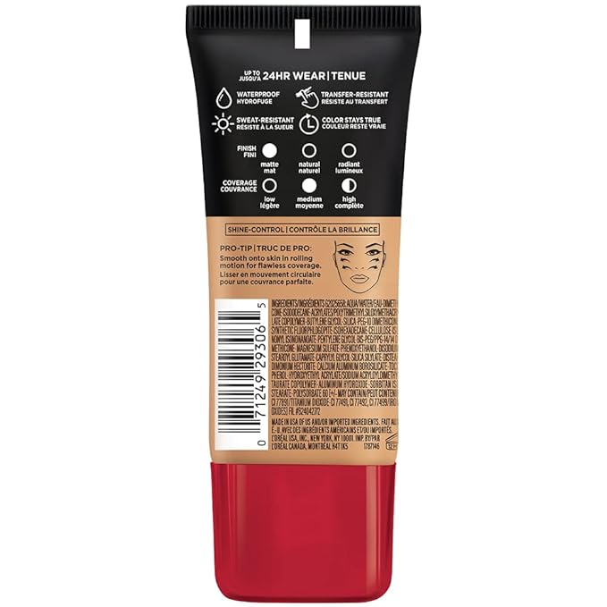 L'Oreal Paris Cosmetics Makeup Infallible Pro-Matte Liquid Longwear Foundation, Fresh Beige, 1 fl oz-Velvo Beauty