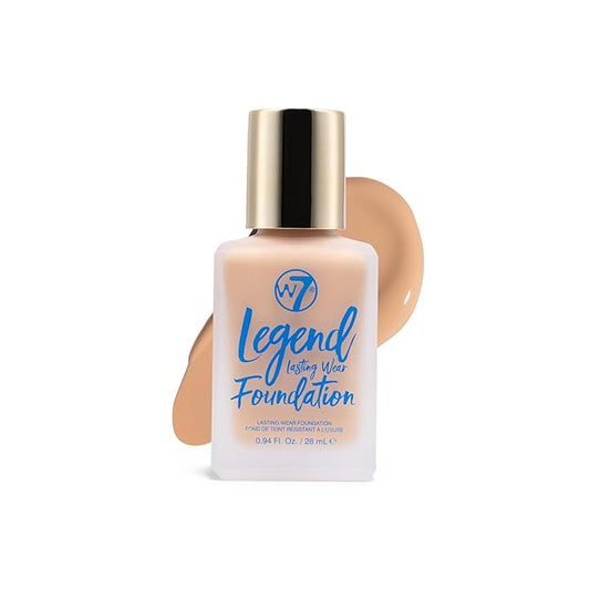 W7 Legend Foundation - Creamy Liquid Foundation for Poreless, Semi-Matte Medium Coverage - 28ml (Soft Tan)-Velvo Beauty