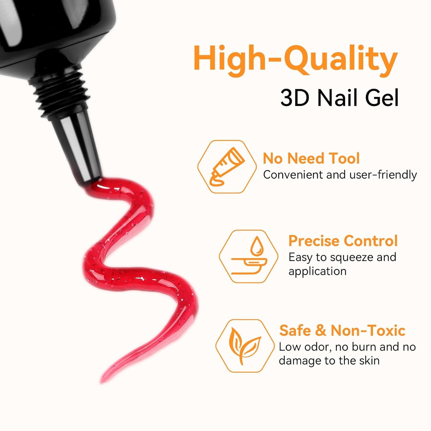 Makartt 3D Sculpting Gel for Nail Art Kit: 3D Nail Gel for Nail Art, 15ml No Wipe Polish for Molding Drawing, Embossed Gels for Nail DIY Manicure - Glistening Cheer & Tinsel Green (2PCS)-Velvo Beauty
