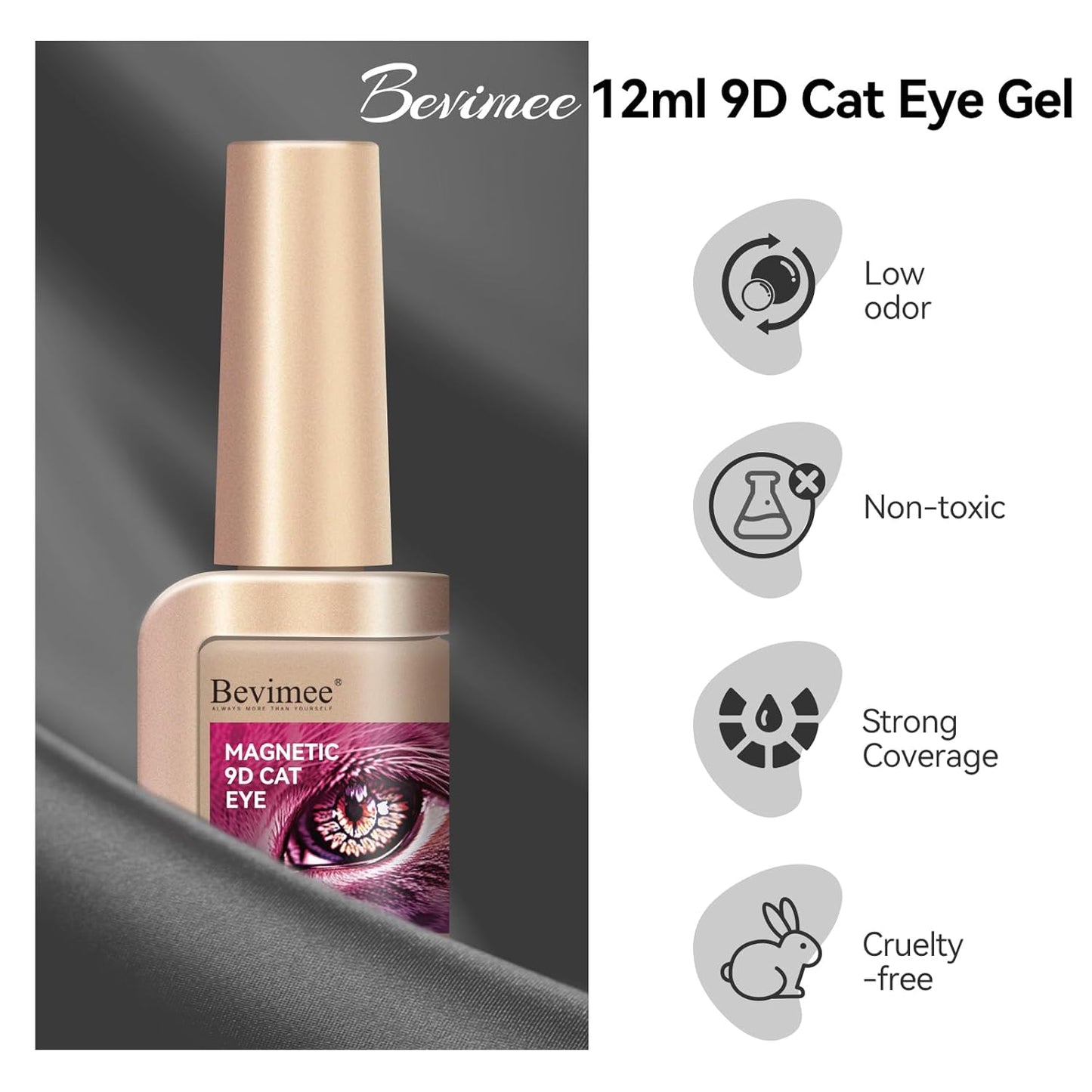 Cat Eye Gel Nail Polish Silver 12ML 9D Chameleon Cateye Magnetic Nail Polish Gel Holographic Cat Eye with Magnet Stick Varnish Soak off Manicure Set 1PC-Velvo Beauty