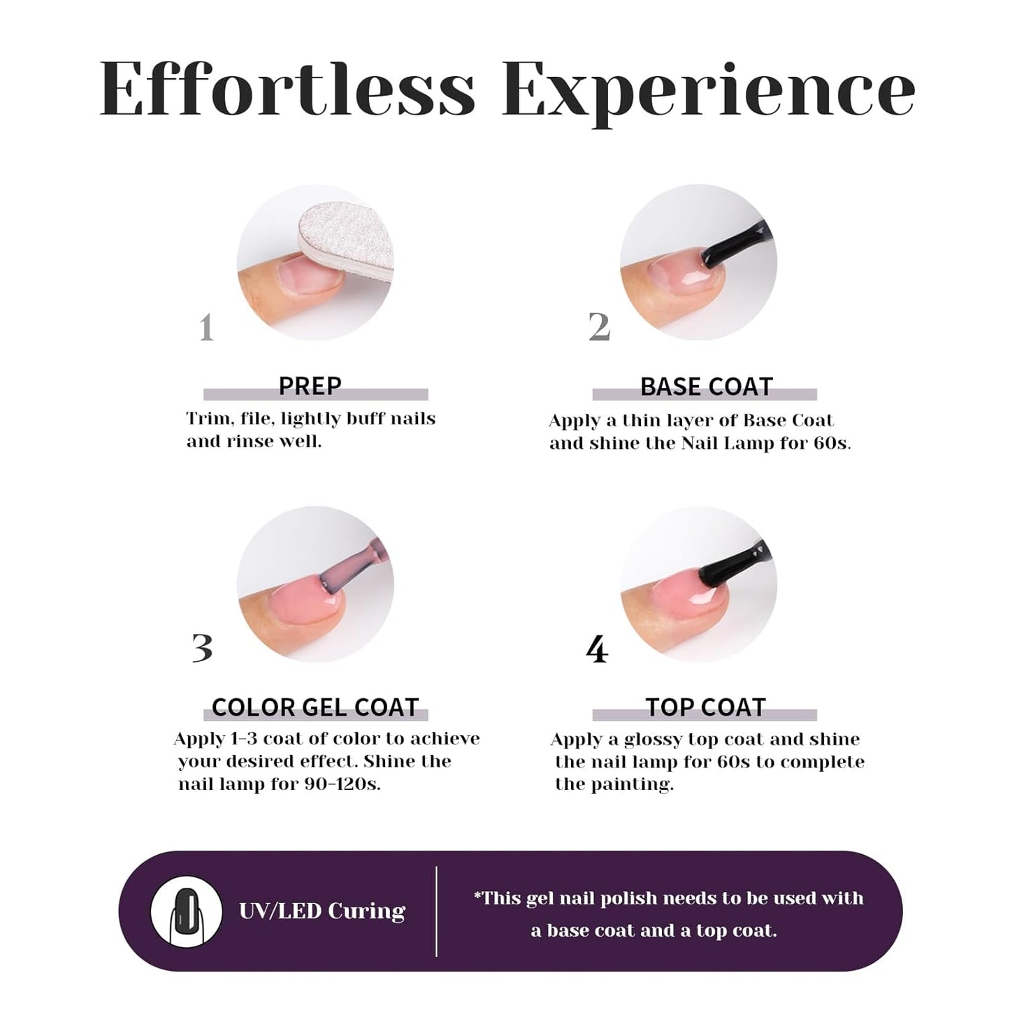 Dark Purple Glitter Gel Polish,Sparkly Shimmer Glitter Purple Gel Nail Polish,0.51 Fl Oz Soak Off UV Gel Polish for Nail Art Starter,Manicure Salon,Girls Women Gifts - GP0066-Velvo Beauty