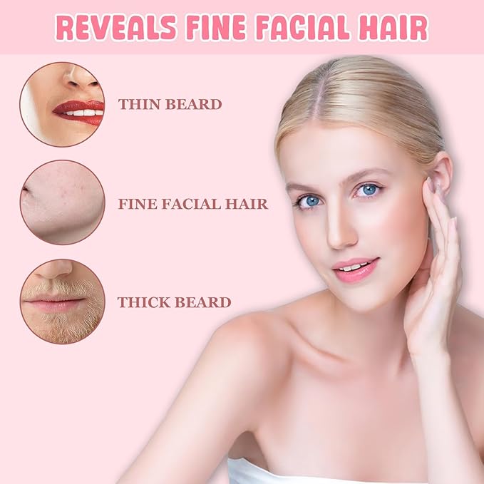 Hair Identifier Spray for Face Shaving, Moisturizing and Skin Care Dermaplaner Spray,Skin Body Hair Identifier Comfortable Face Shaving Powder (Pink 2Pack)-Velvo Beauty