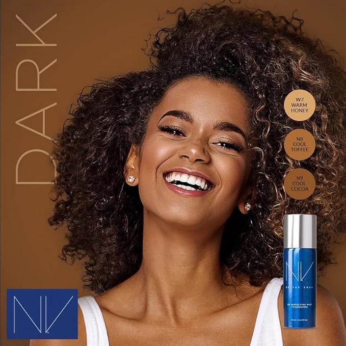 NV BB Perfecting Mist Foundation Buildable Coverage Professional Airbrush Makeup with Plant-based Stem Cell Polypeptides, Vitamins A, D, E and Aloe, 1.5 ounces, Warm Honey-Velvo Beauty