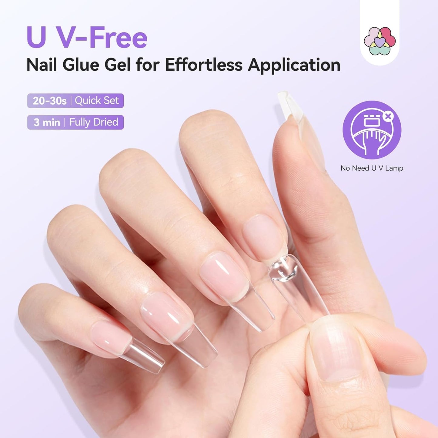 SAVILAND 2Pcs Semi Solid Nail Glue for Press On Nails: Super Strong 20g Gel Nail Glue for Press Ons Quick Drying 30-Day Long Lasting Nail Glue Gel Adhesive Rich in Castor Oil VE No U V Light Needed-Velvo Beauty