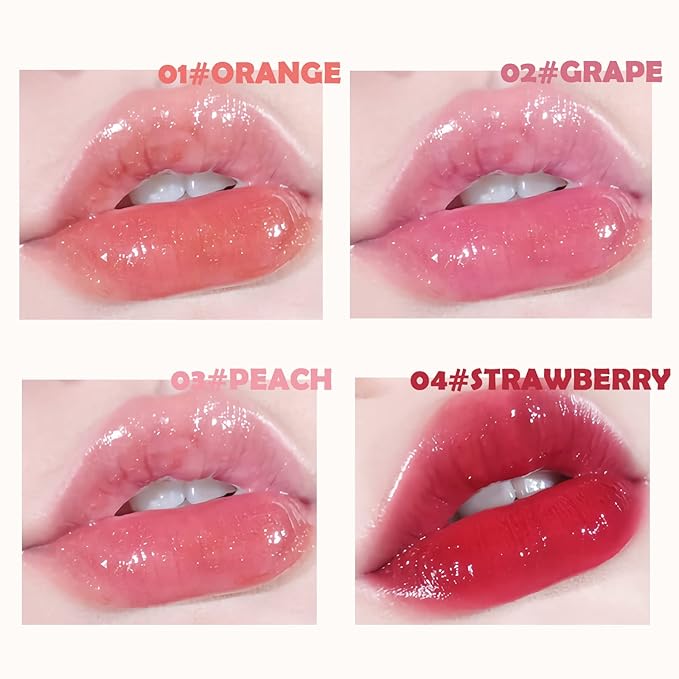 Plumping Lip Oil,Lip Gloss Hydrating Tinted Lip Balm Lip Care Transparent Toot Lip Oil Tinted Lip Glow Oil Long Lasting Nourishing Non-sticky Repairing Lightening Lip Lines Shine Primer Lip Tint（Grape)-Velvo Beauty