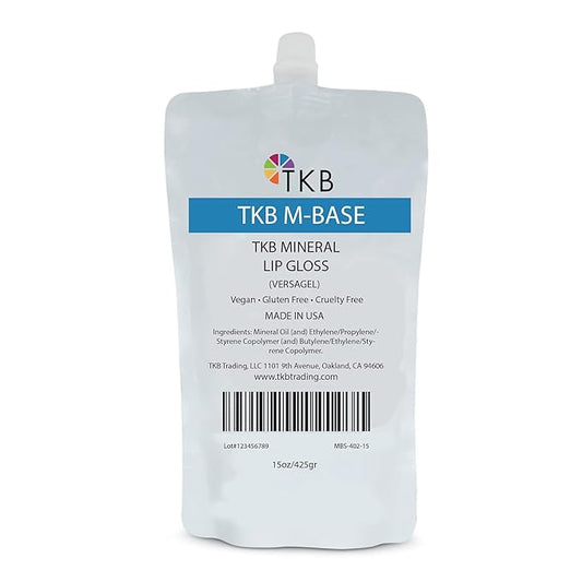 TKB Mineral Lip Gloss (M-Base) | Clear Versagel Base for DIY Lip Gloss, Made in USA (15 oz (425g))-Velvo Beauty