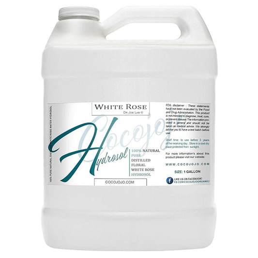 Dr Joe Lab White Rose Water Hydrosol - Natural Distilled Bulgarian Non-GMO Vegan Hydrating Toning Spray Mist Face Hair Skin Pores Locs Dreads - Packaging May Vary (1 Gallon)-Velvo Beauty