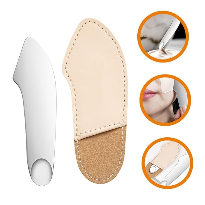 Beavorty Makeup Spatula Foundation Shovel Toning Stick Stainless Steel Liquid Foundation Scraper Makeup Tool (handheld Foundation Shovel Set Mirror Light Stainless Steel Mix-Velvo Beauty