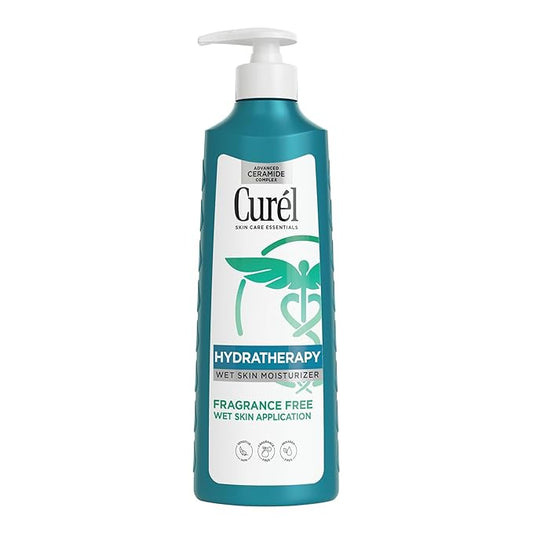 Curel Hydra Therapy In Shower Lotion, Itch Defense Body Moisturizer with Advanced Ceramide Complex, Vitamin E, & Oatmeal Extract, 12 Oz-Velvo Beauty