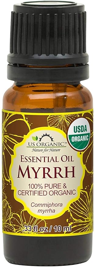 US Organic 100% Genuine Myrrh Essential Oil - Sourced from The Horn of Africa, USDA Certified Organic, Extracted by Hydro-Distillation (Myrrh, 10 ml)-Velvo Beauty
