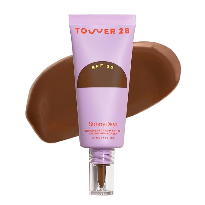 Tower 28 Beauty SunnyDays SPF 30 Tinted Mineral Sunscreen - For Sensitive Skin - 2-in-1 Facial Broad Spectrum UVA/UVB Protection + Foundation - Shade 60 THIRD ST, 1 Fl Oz-Velvo Beauty