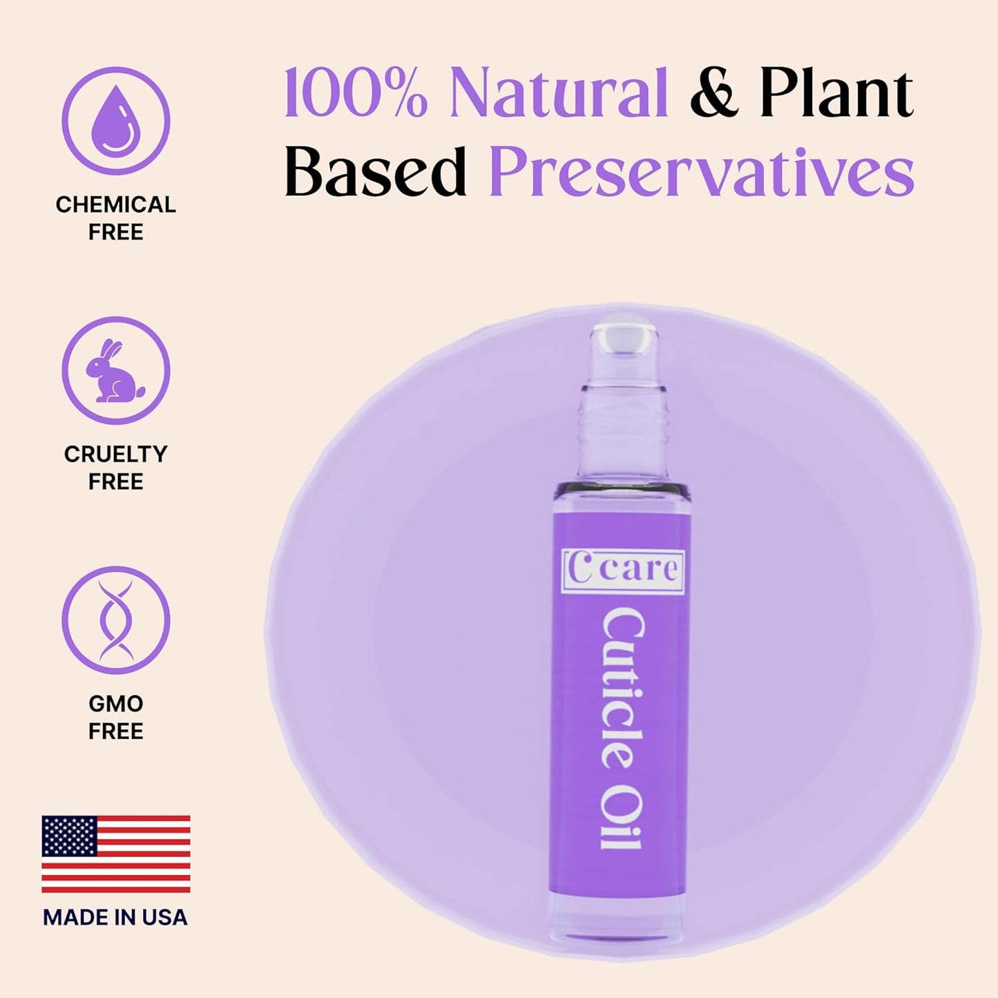 C CARE Levender and Chamomile Roll-On Cuticle Oil | Natural Revitalizing Hydrating Nail Oil | Repaires Cuticles Overnight | For Damaged Skin And Thin Nails | Paraben Cruelty Free Formula | 10ml-Velvo Beauty