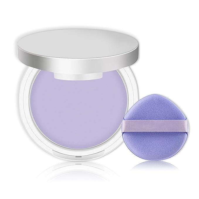 AIUEO Lavender Matte Setting Powder Sunscreen Powder Oil Control Blurring Pressed Powder Refreshing and Comfortable Purple Face Powder Makeup, Polvo Compacto De Maquillaje-Velvo Beauty